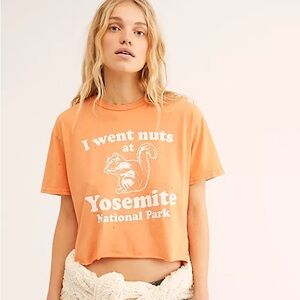 Free People Yosemite crop tee retrobrand size small